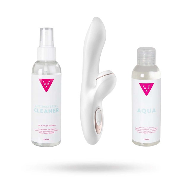 KIT OF SATISFYER PRO G-SPOT RABBIT, LUBRICANT & TOY CLEANER 2X150 ML