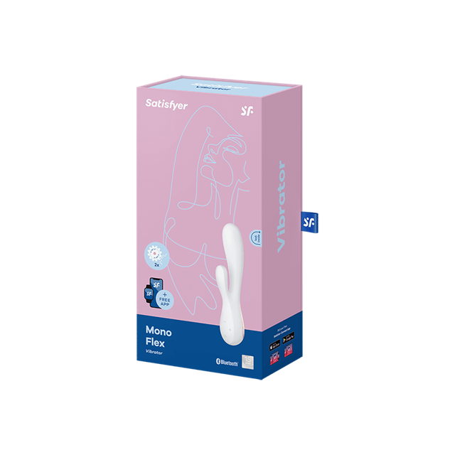 Mono Flex Rabbit-vibraattori & Sovellus - Valkoinen