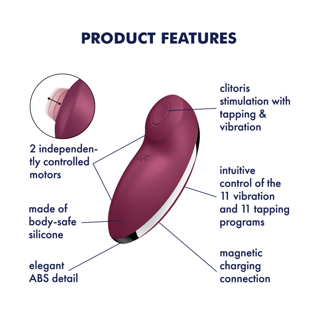 Satisfyer Tap & Climax 2 Vibrator Red