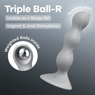 Satisfyer Triple Ball-r Weighted Dildo Grey