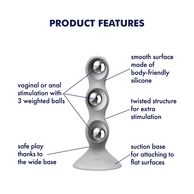 Satisfyer Triple Ball-R Weighted Dildo Grey
