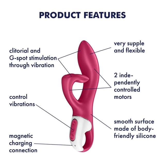 SATISFYER LOVE ME RABBIT VIBRATOR - red