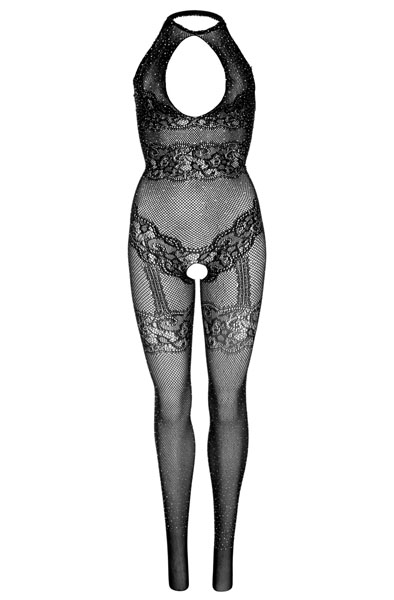 Seamless Fishnet Bodystocking Black