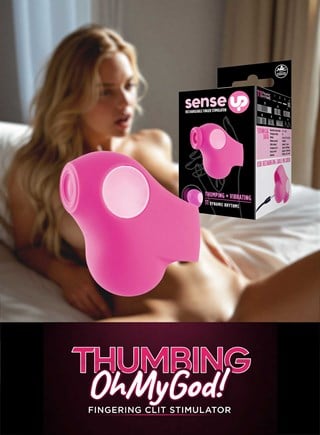 Sense Up Thumping Rechargeable Finger Vibrator - Pink
