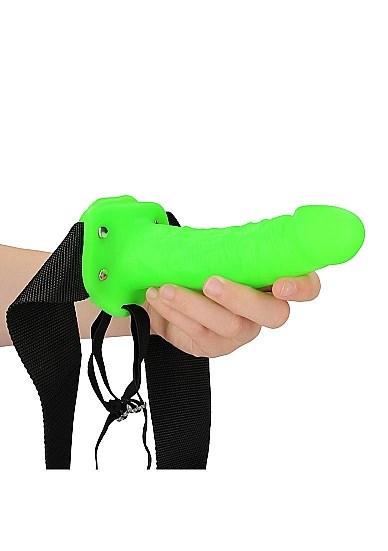Realistic 7'' Strap-on Harness - Glow in the Dark