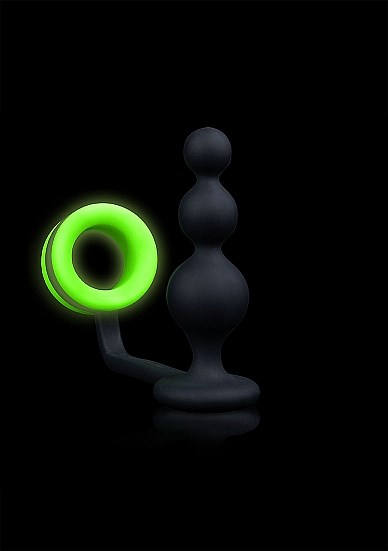 Beads Butt Plug with Cock Ring - Glow in the Dark