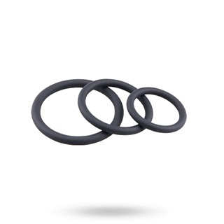Silicone Ring Set 3-pack Black