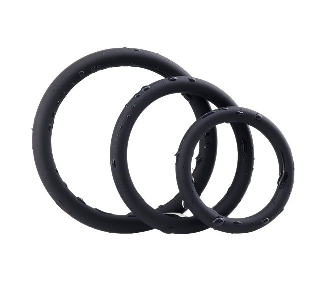 Silicone Ring Set 3-pack Black