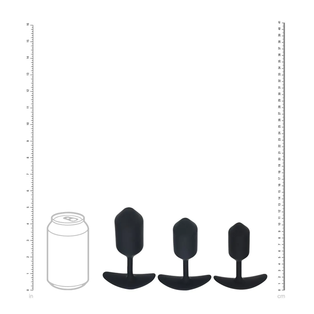 Silicone Weighted Anal Plug Training Set of 3 - Black