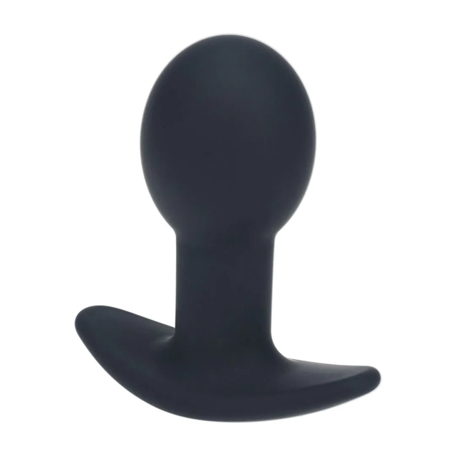 Single Bulb Vibrating Silicone Anal Plug - Black