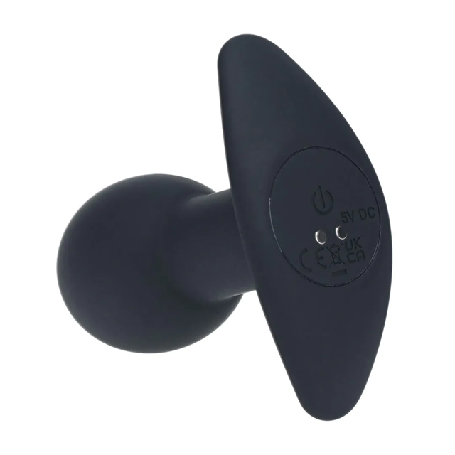Single Bulb Vibrating Silicone Anal Plug - Black