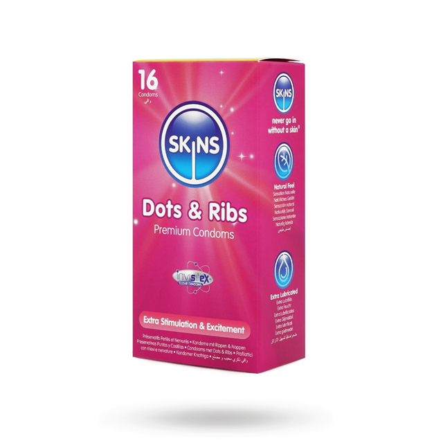 Skins Dots & Ribs Condoms 16-pack