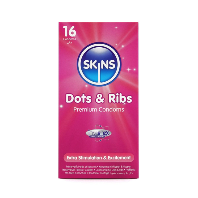 Skins Dots & Ribs Condoms 16-pack