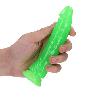 Slim Realistic Dildo With Suction Cup - Glow In The Dark 15,5 Cm