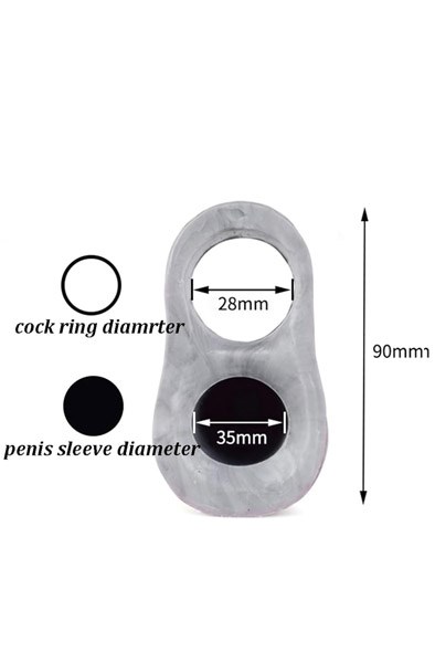 Stonewell Penis Sleeve Black/White 17 cm