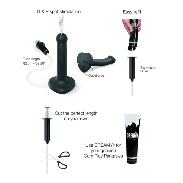 Squirting Dildo Cum Black Large