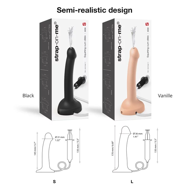 Squirting Dildo Cum Black Large