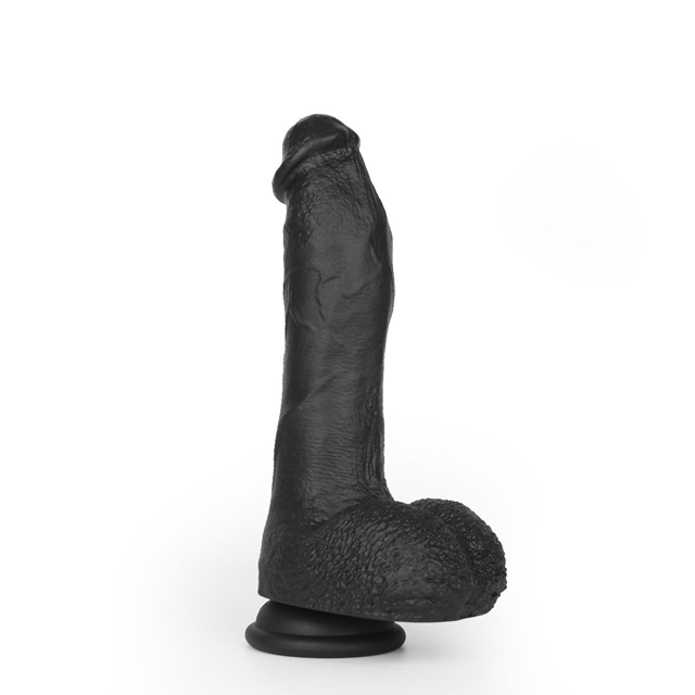 Super Soft Dildo With Warming Black 22 cm