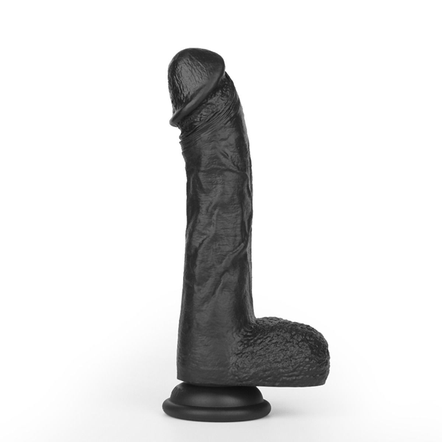 Super Soft Dildo With Warming Black 22,2 cm