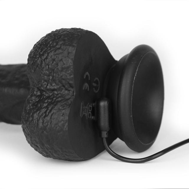 Super Soft Dildo With Warming Black 22,2 cm
