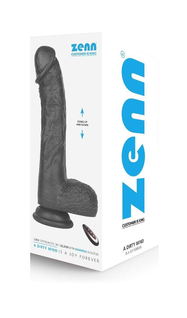Super Soft Dildo With Warming Black 22,2 cm