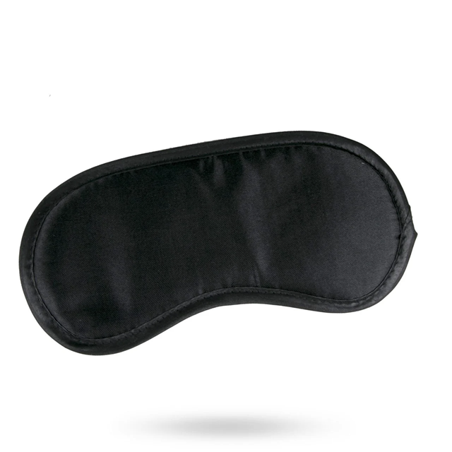 Black Satin Blindfold & Heart Nipple Pasties Kit