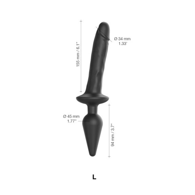 SWITCH PLUG-IN REALISTIC DILDO BLACK - L