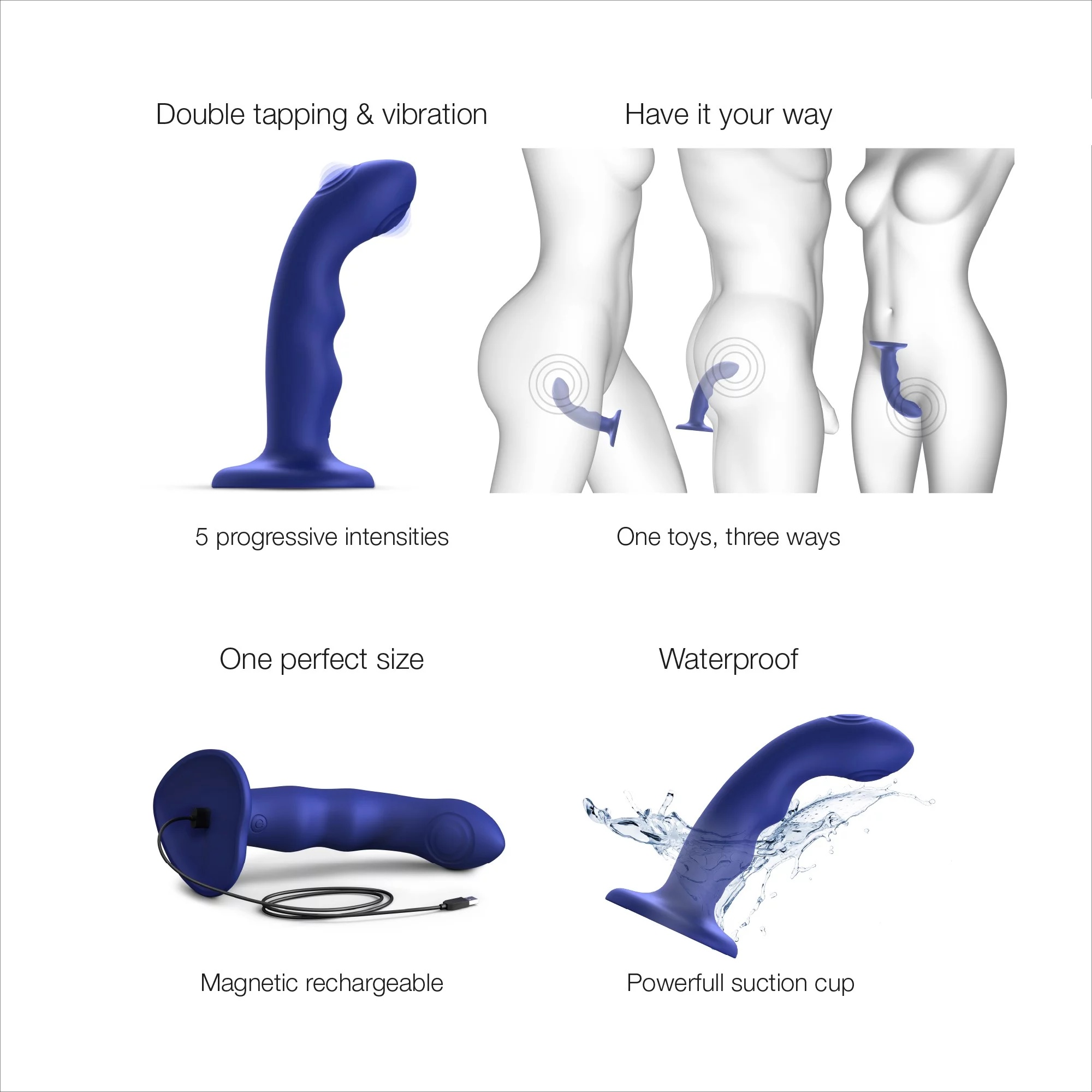 TAPPING DILDO WAVE - NIGHT BLUE