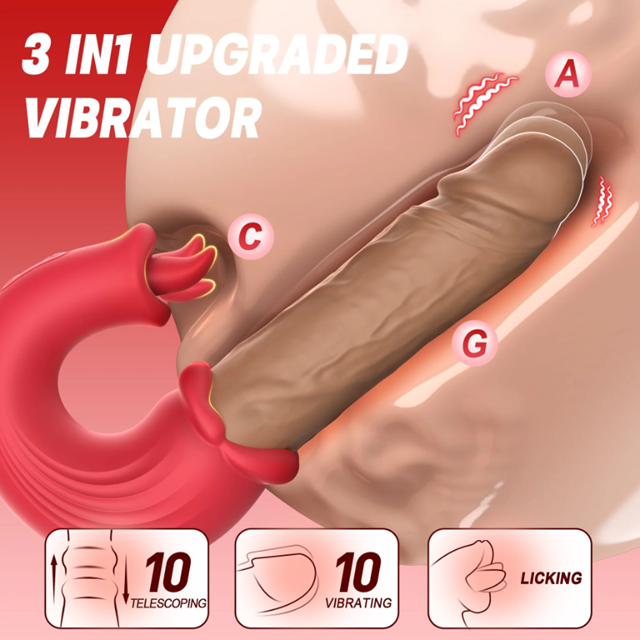 Thrust & Tease - Thrusting & Vibrating Dildo