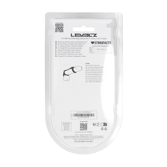 Tri O Silicone Shaft Cock and Ball Ring - Black