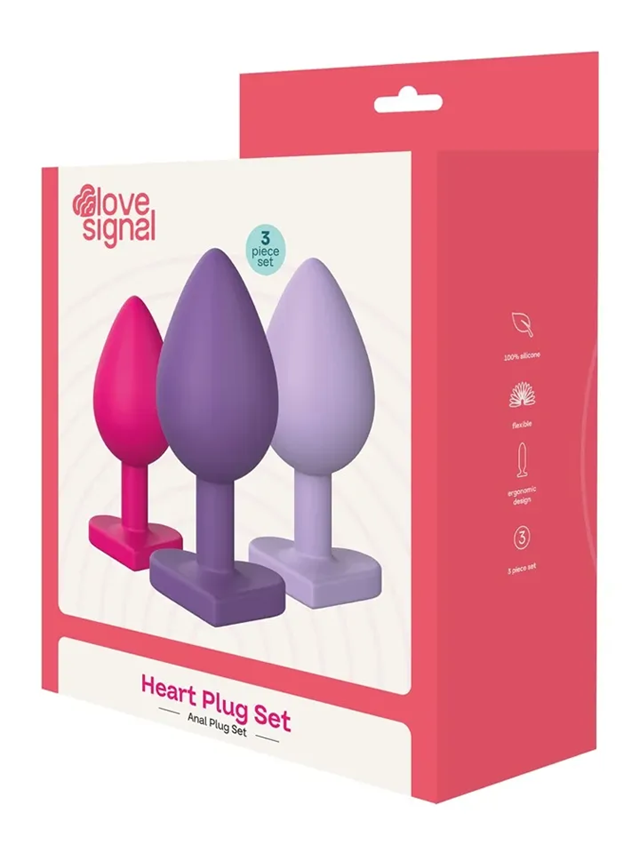 Triple Heart Anal Plug Set