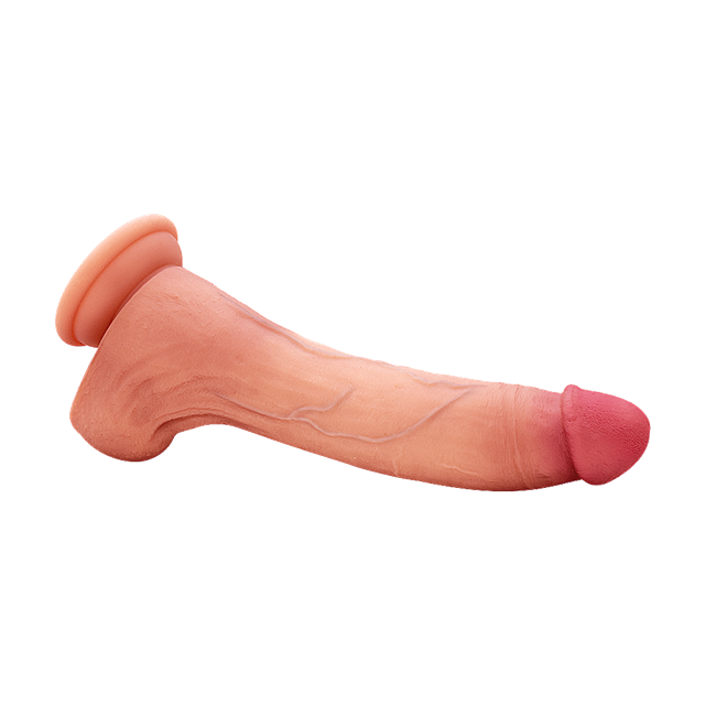 Ultra-Realistic Curved Silicone Dildo With Balls 21.5 cm