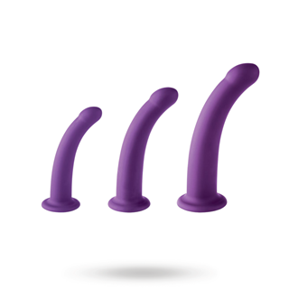 Set Of 3 Silicone Dildos Purple