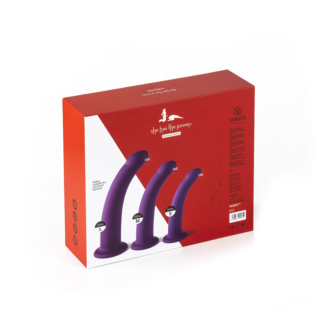 Set Of 3 Silicone Dildos Purple