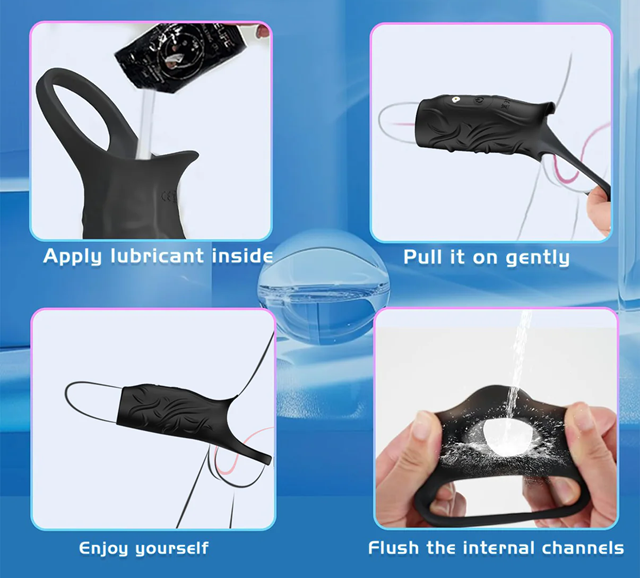 Vibrating Open Cock Sleeve Black