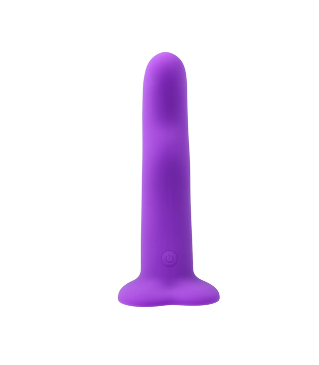 Vibrating Silicone Dildo With Remote Purple 18 cm