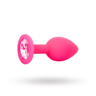 Pieni Silikonitappi Jalokivellä - Pinkki