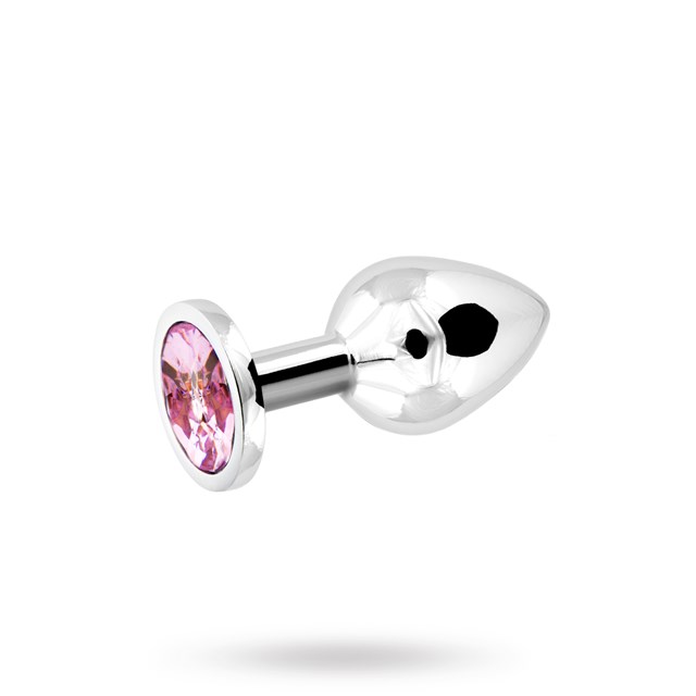 Metallinen anustappi Medium - Hopea/Pinkki
