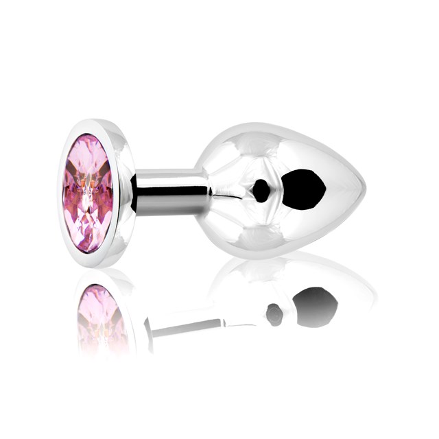 Metallinen anustappi Medium - Hopea/Pinkki