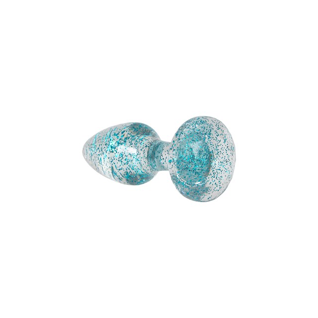 Läpinäkyvä Sininen Glittertappi - 8 cm