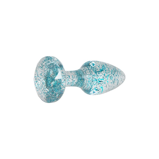 Läpinäkyvä Sininen Glittertappi - 8 cm