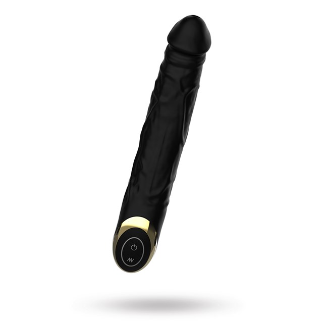 Realistinen värisevä dildo 16 cm - Musta