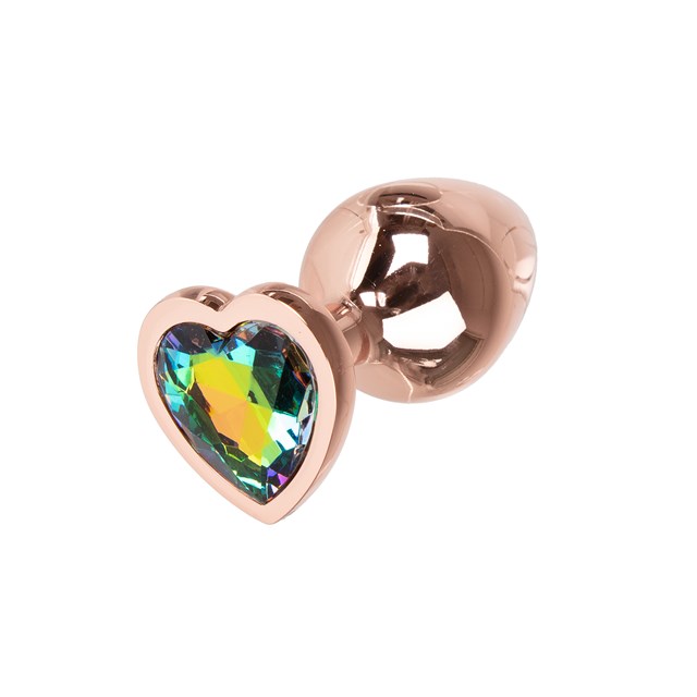 Metallisydän anustappi ruusukulta - Medium 7cm