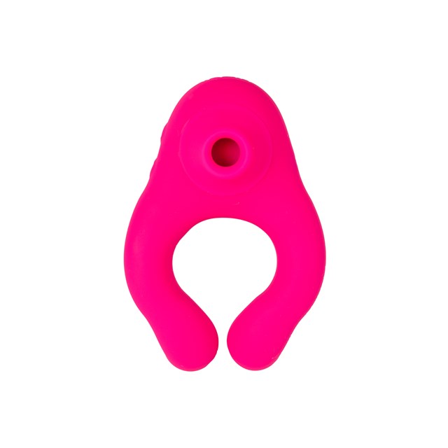Värisevä penisrengas klitoriskiihottimella - Pinkki