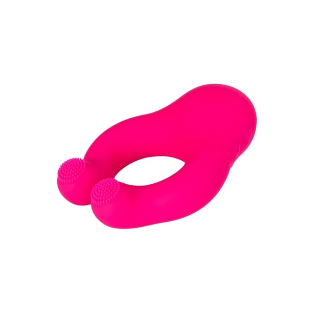 Värisevä penisrengas klitoriskiihottimella - Pinkki