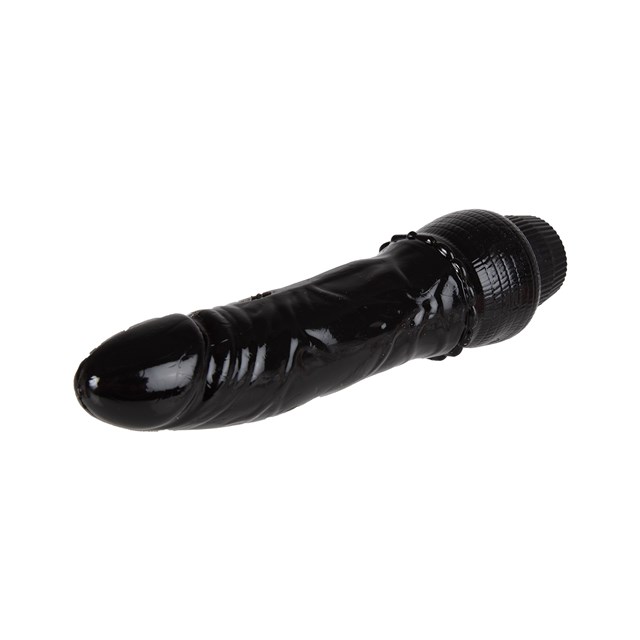20cm Realistic Vibrating Dong - Black