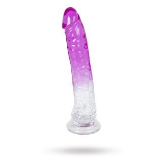 Dual Color Dildo 20cm - Purple & Clear