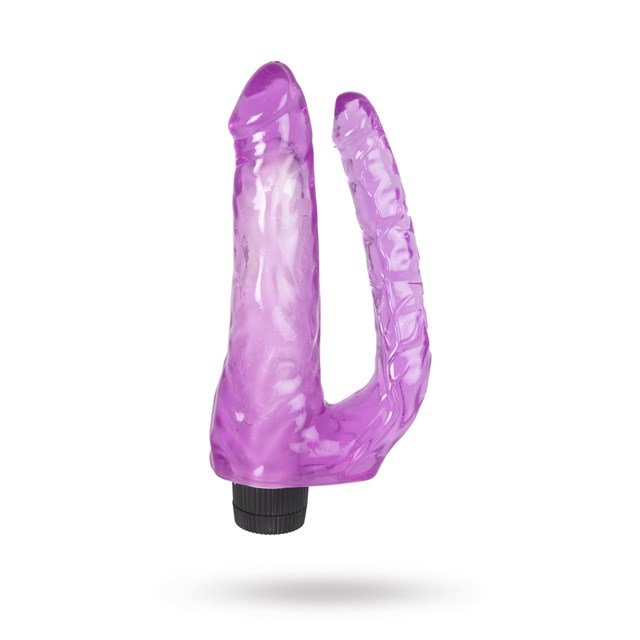 Double Penetrating Vibrating Jelly Dildos - Violetti