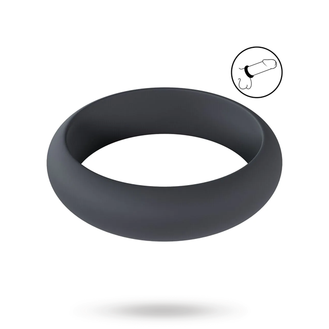 Wide O Silicone Cockring - S - 30mm - Black