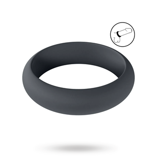 Wide O Silicone Cockring - Xxl - 55mm - Black